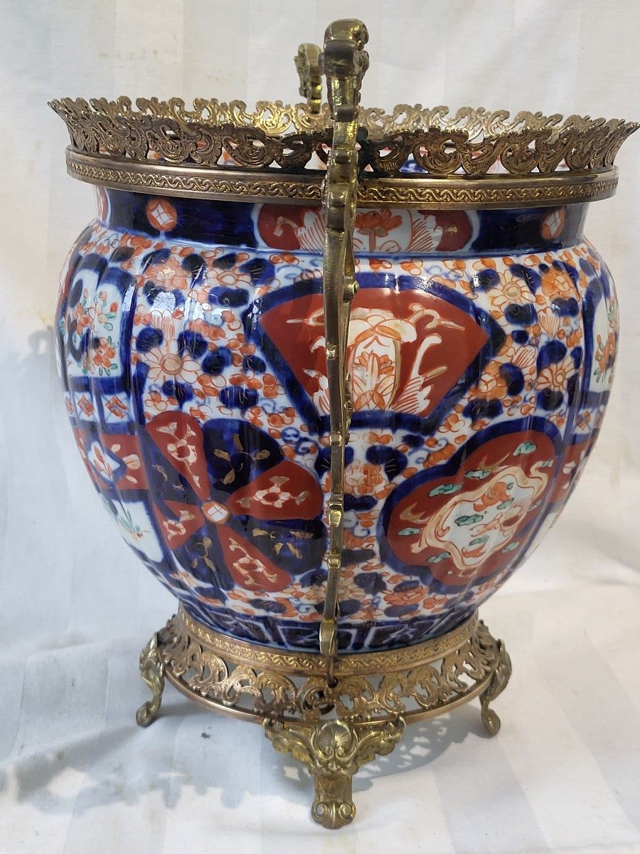 Grande coupe porcelaine Imari monture bronze époque XIXe -photo-3