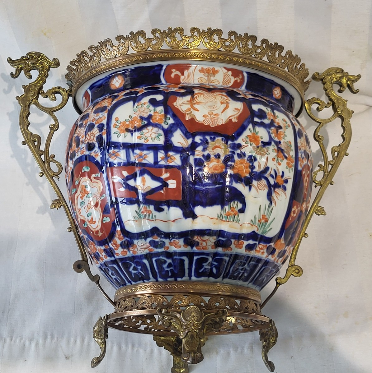 Grande coupe porcelaine Imari monture bronze époque XIXe -photo-4
