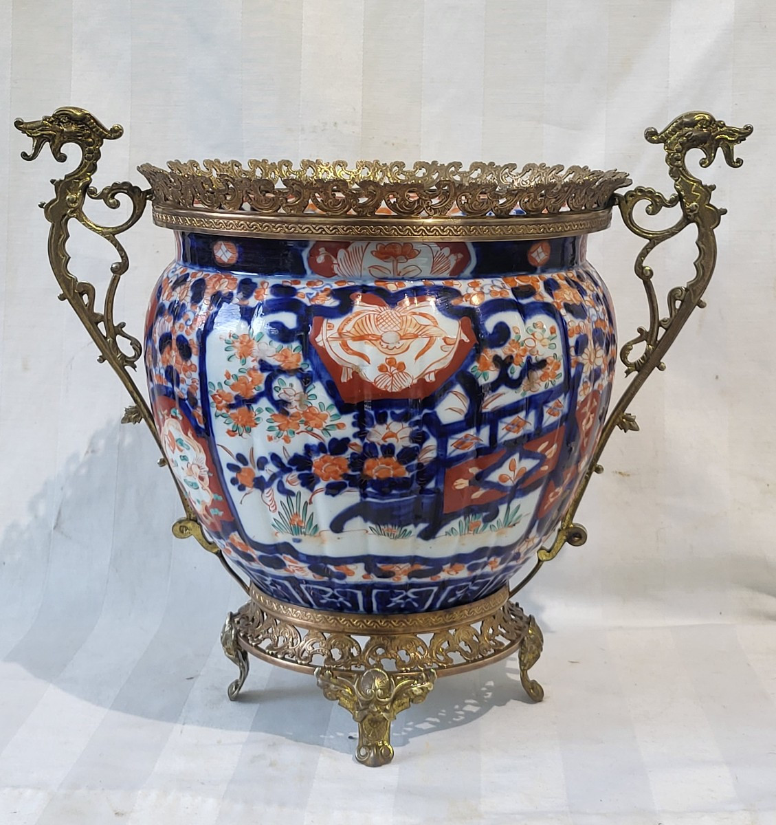 Grande coupe porcelaine Imari monture bronze époque XIXe -photo-8