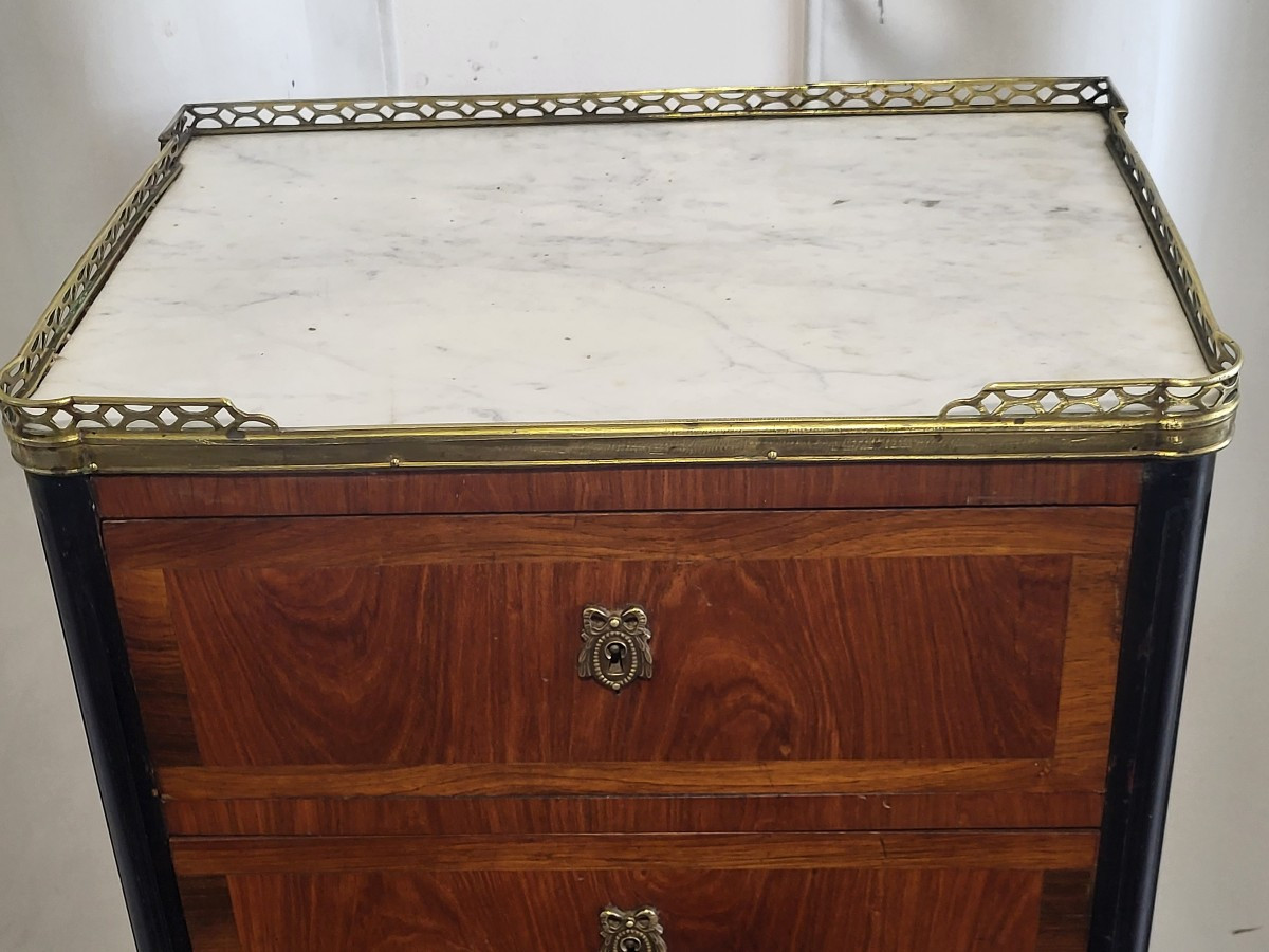 Chiffonnier  marqueterie  Louis XVI  époque  début XIXe siècle -photo-4