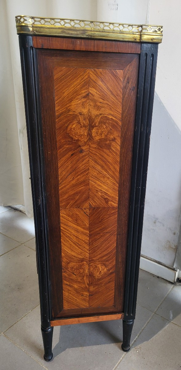Chiffonnier  marqueterie  Louis XVI  époque  début XIXe siècle -photo-6