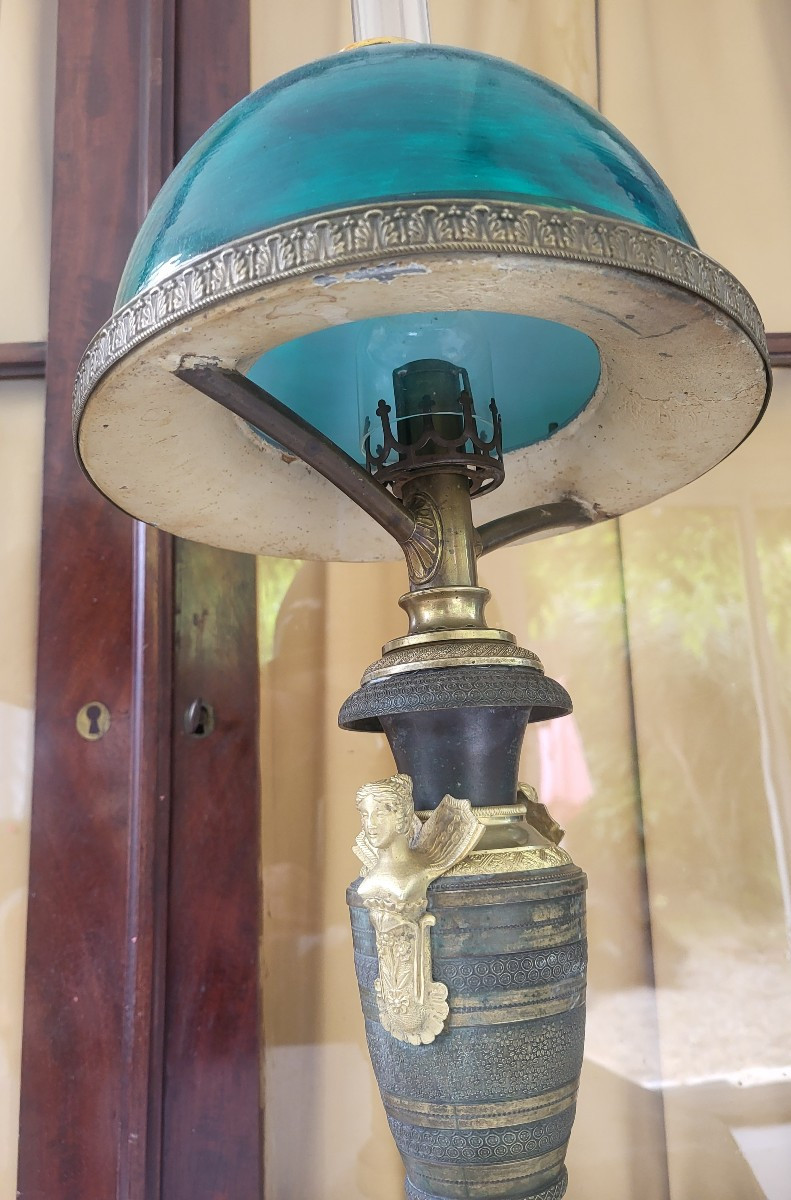 Paire de lampes Carcel  bronze époque Empire  début XIXe -photo-8