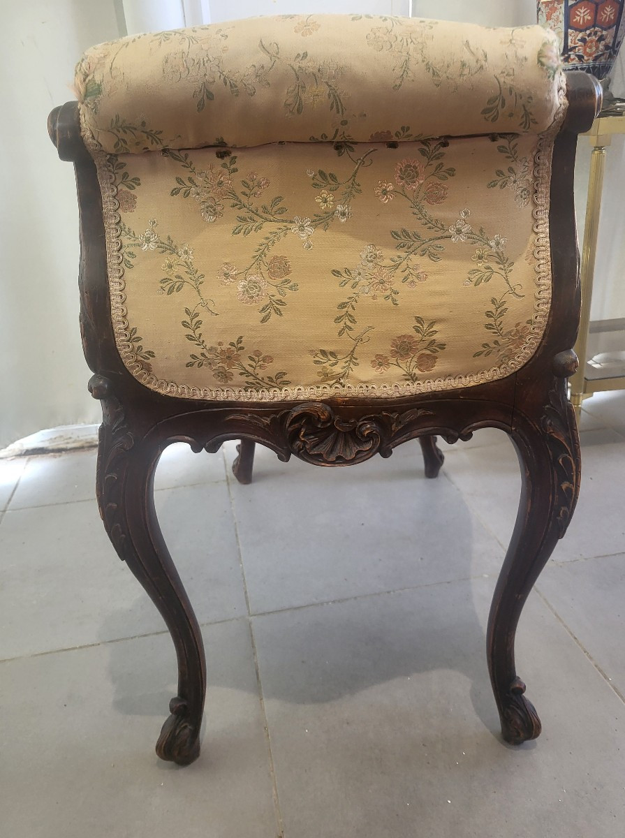 Tabouret banquette  Louis XV  époque XIXe  siècle -photo-2