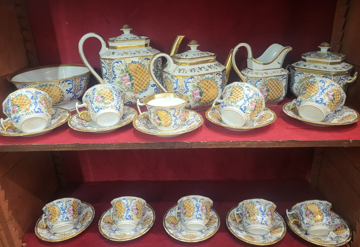 Important Porcelain Service From Paris Louis Philippe Period 19th Century