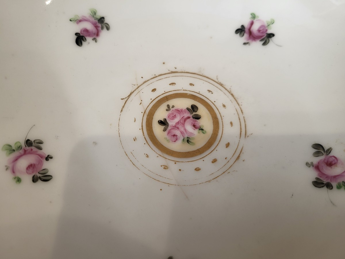 Large Paris Porcelain Dessert Service Restoration Period 19th Century-photo-1