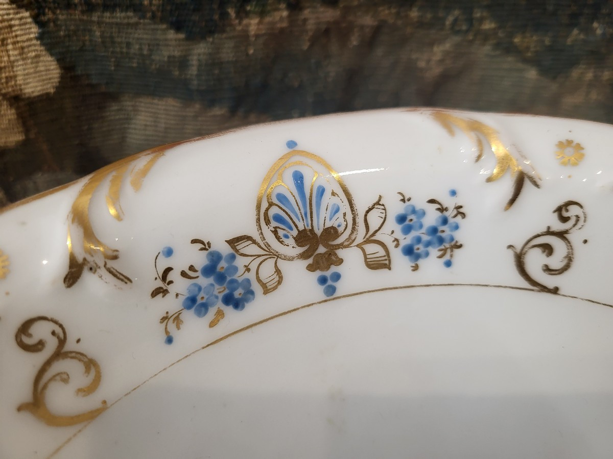 Large Paris Porcelain Dessert Service Restoration Period 19th Century-photo-6