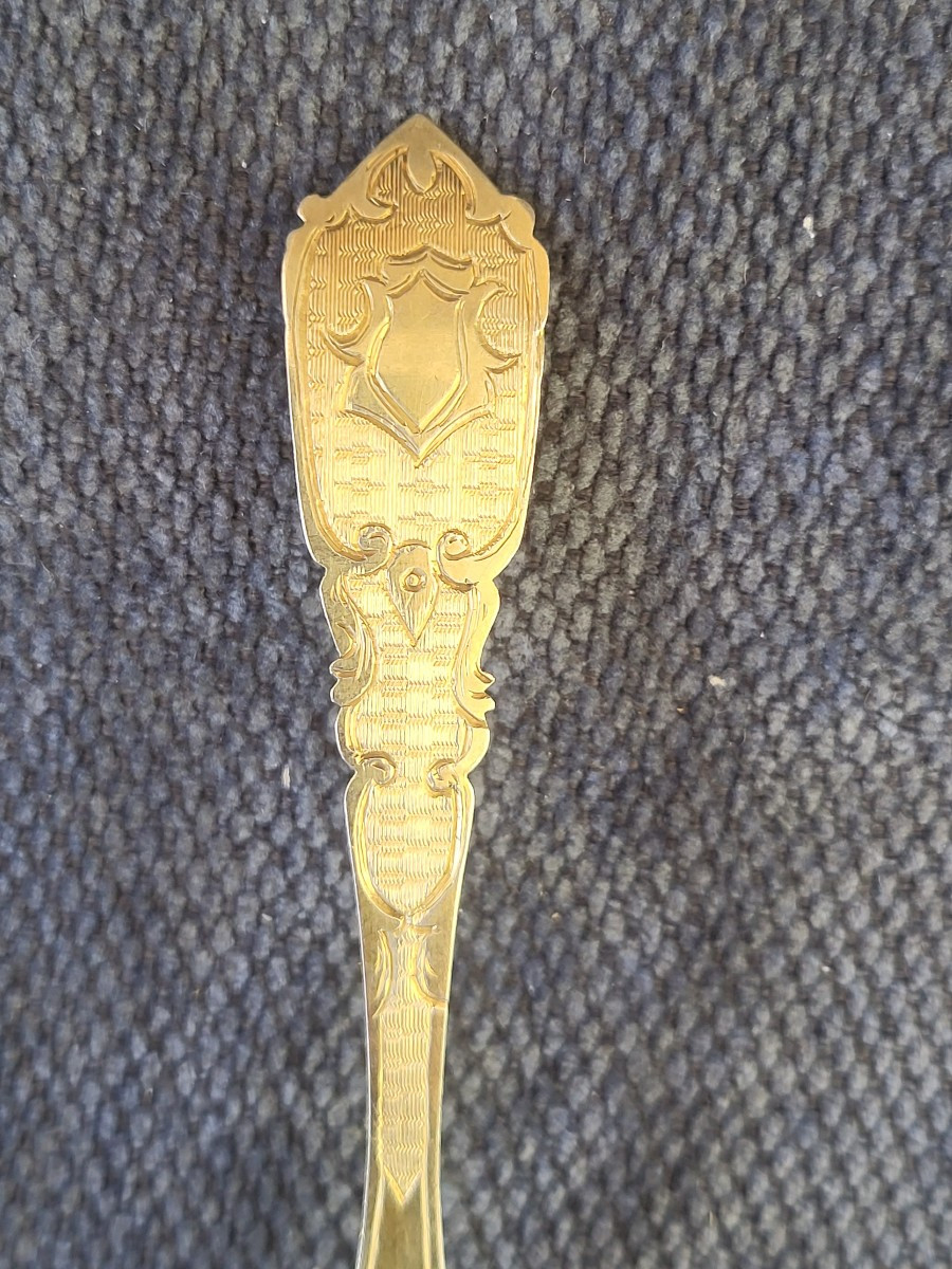 12 cuillères à  déssert  argent vermeil Minerve  époque Napoléon III -photo-3