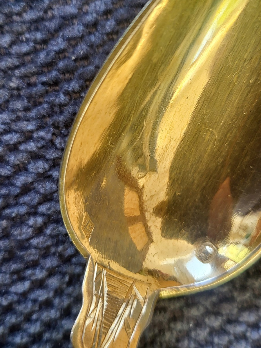 12 cuillères à  déssert  argent vermeil Minerve  époque Napoléon III -photo-1