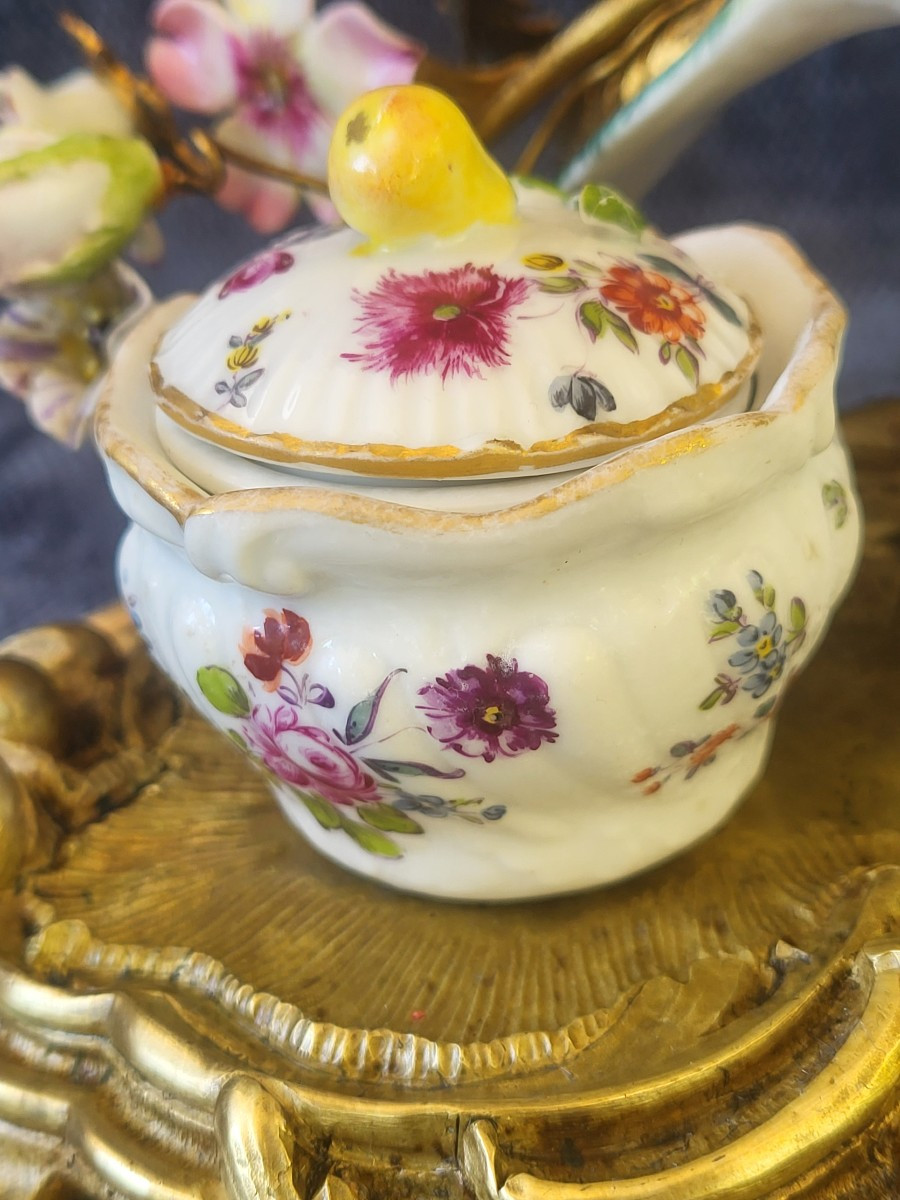 Encrier Meissen et bronze doré  époque  XIXe siècle -photo-8