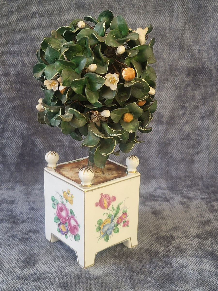 Locre Porcelain Orange Tree Planter Paris 19th Century-photo-7