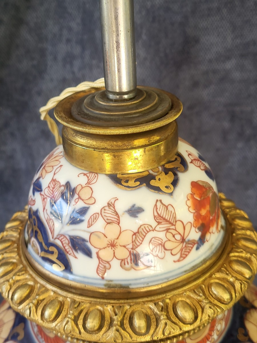 Lampe porcelaine Imari électrifiée, Japon XIXe -photo-7