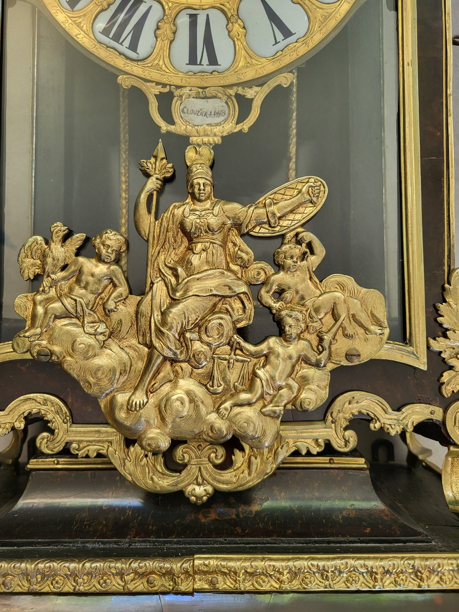 Large Cartel And Its Console In Tortoiseshell Marquetry Signed Clouzier In Paris Louisxiv Period-photo-2