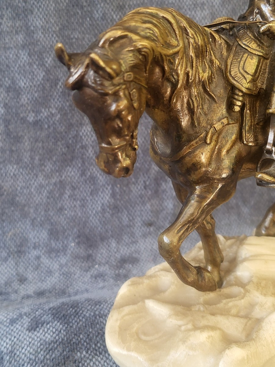 Bronze Sculpture With Gold Patina Napoleon I On Horseback 19th Century-photo-8