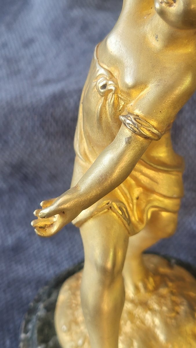 Paire de sculptures bronze doré  Putti dansant époque XIXe -photo-5