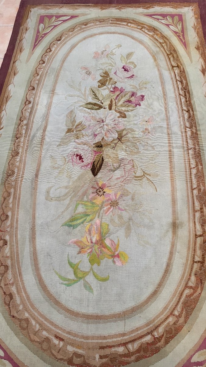Petit tapis manufacture Aubusson  époque XIXe  228X125cm-photo-2