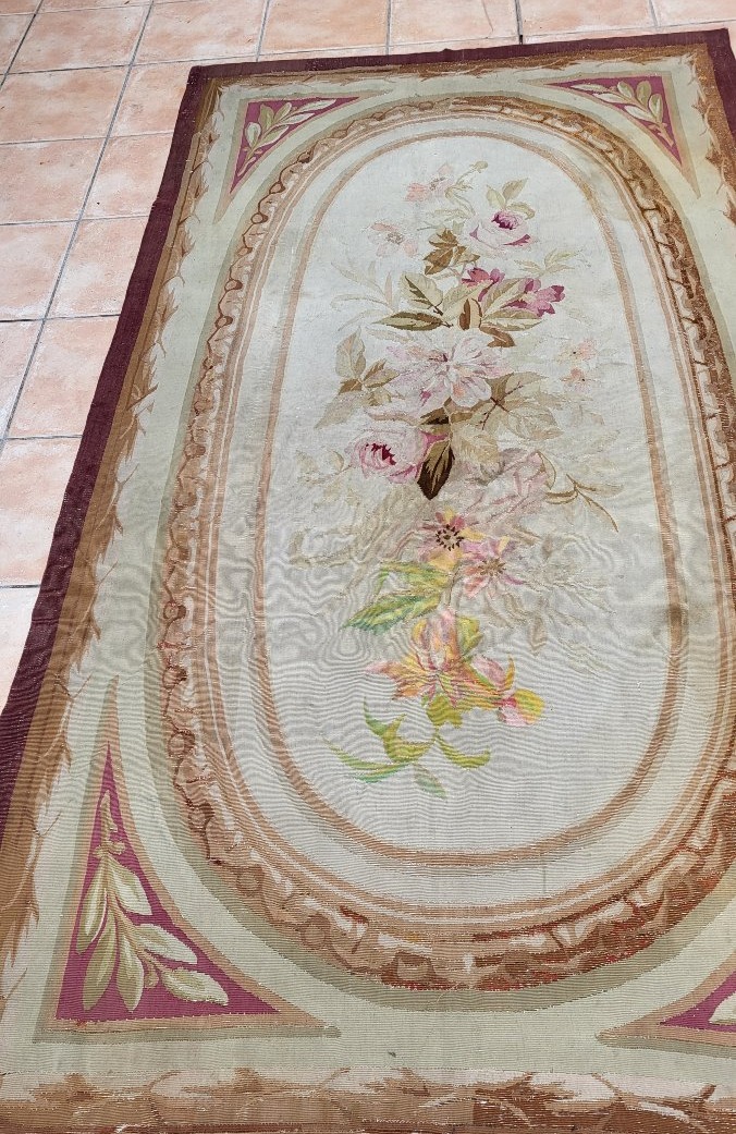 Petit tapis manufacture Aubusson  époque XIXe  228X125cm-photo-3
