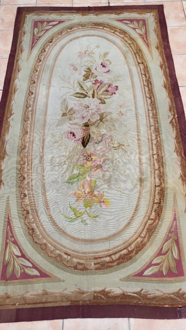 Petit tapis manufacture Aubusson  époque XIXe  228X125cm-photo-4