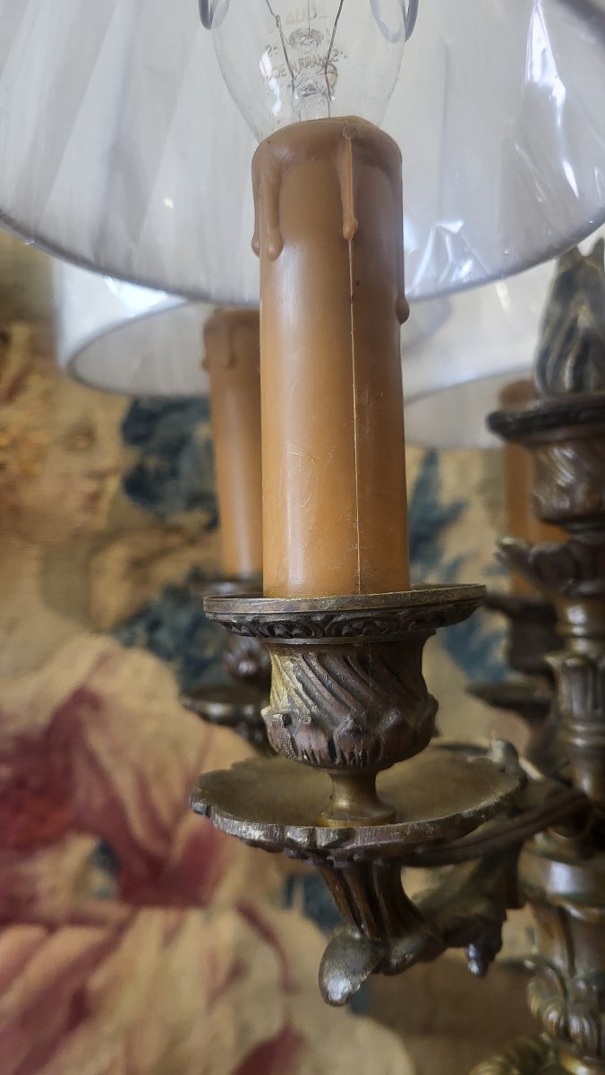 Paire de grands candélabres  Restauration ,électrifiée,  Ht 75cm XIXe -photo-2