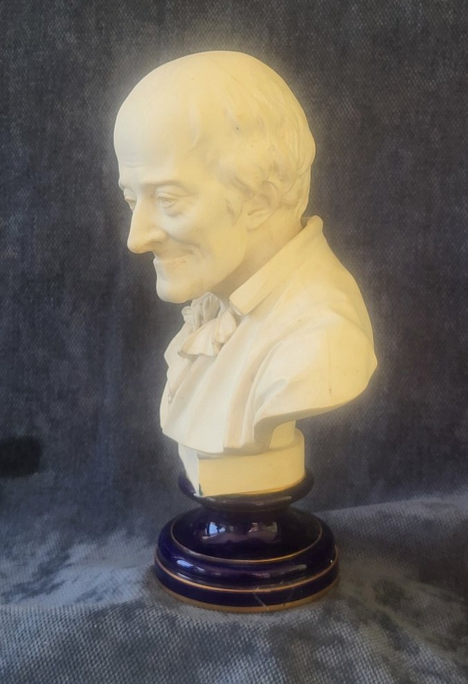 Buste Manufacture Nationale Sèvres 1881 Voltaire H 31cm-photo-4