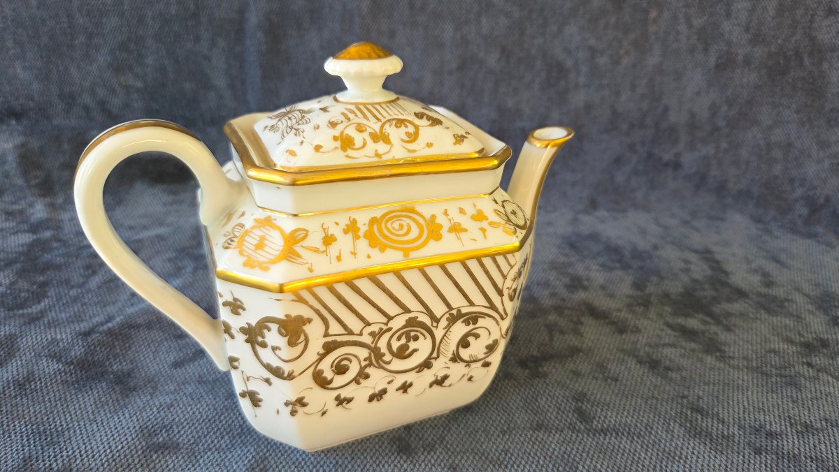 Service  à thé  porcelaine   dorée  époque Louis Philippe  XIXe -photo-4