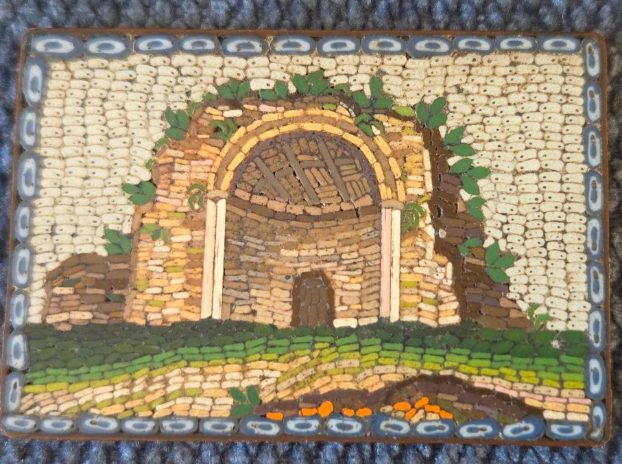 Early 19th-century Rome Grand Tour Micromosaic Plaque-photo-2
