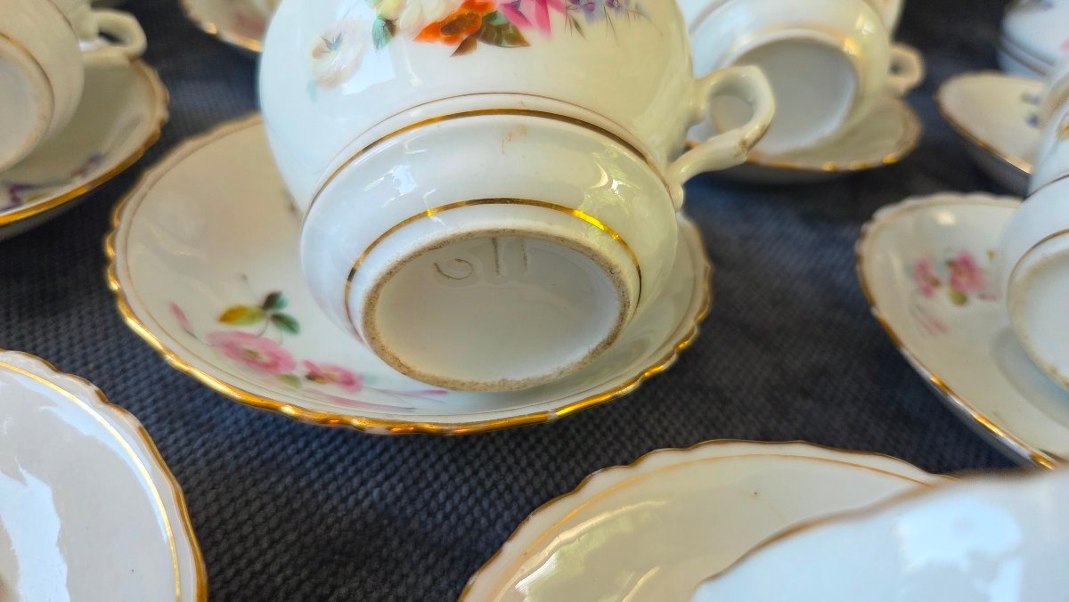 Service   à thé  porcelaine  Paris époque  Napoléon III  XIXe -photo-7