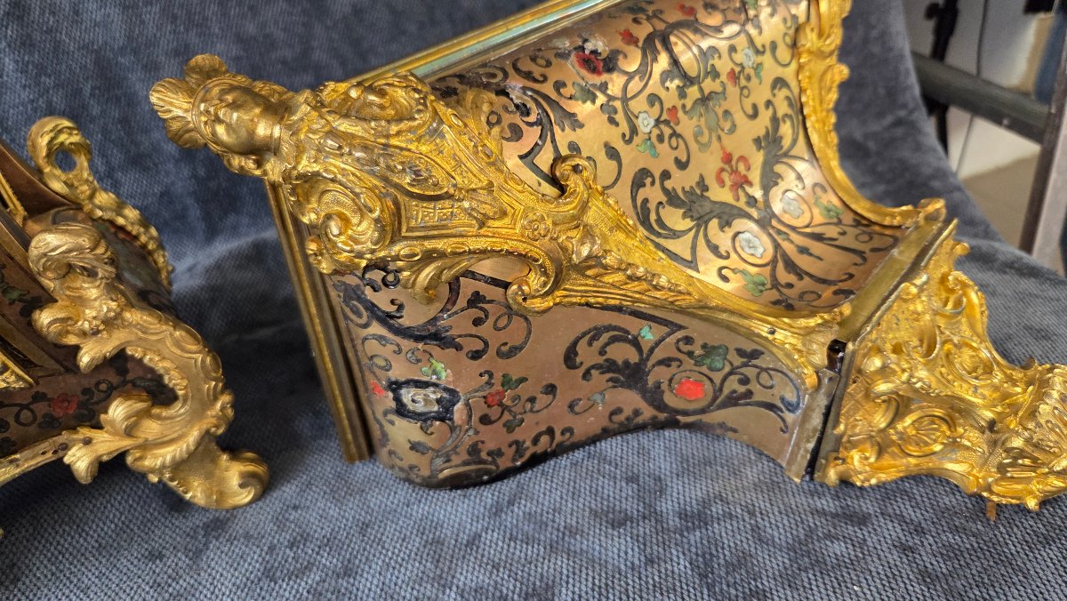 Cartel d' applique  marqueterie Boulle signé  De Lorme à Paris  époque  Régence -photo-2