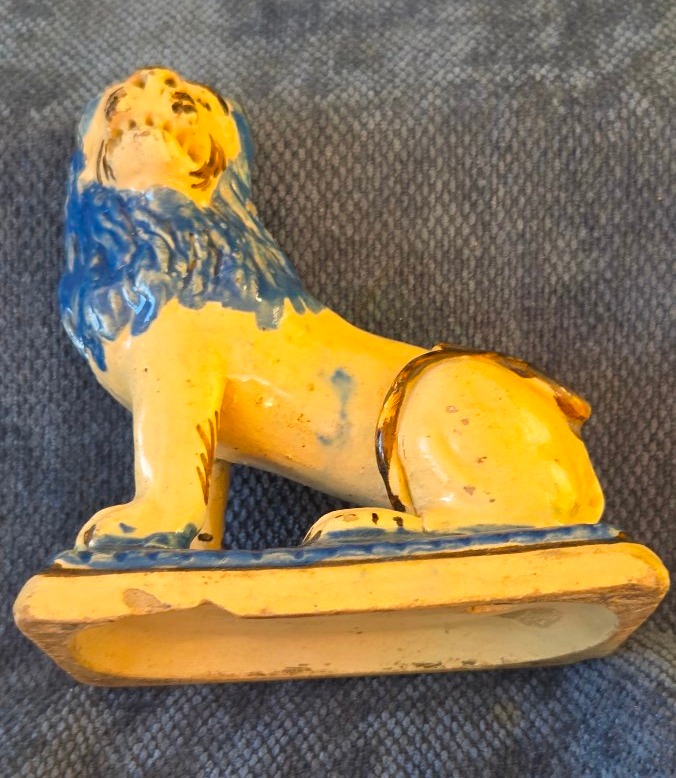 Lion faïence  de Rouen époque XVIIIe -photo-4