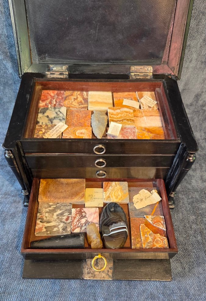 Coffret cabinet échantillons de marbres Rome début XIXe -photo-7