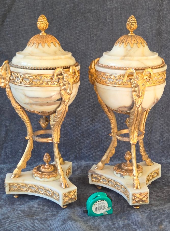 Pair Of Large Cassolettes, Gouthiére Model, Louis XVI Style  -photo-4