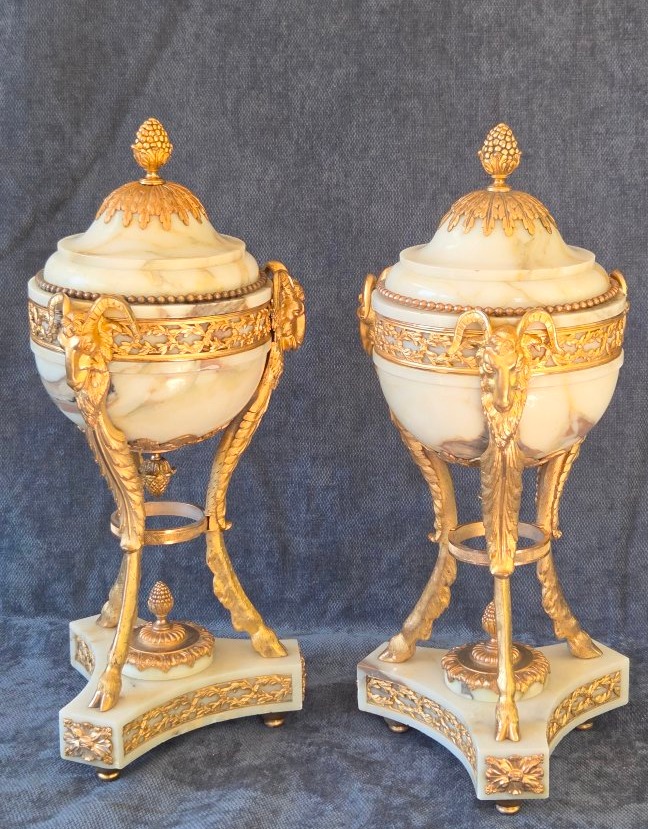 Pair Of Large Cassolettes, Gouthiére Model, Louis XVI Style  