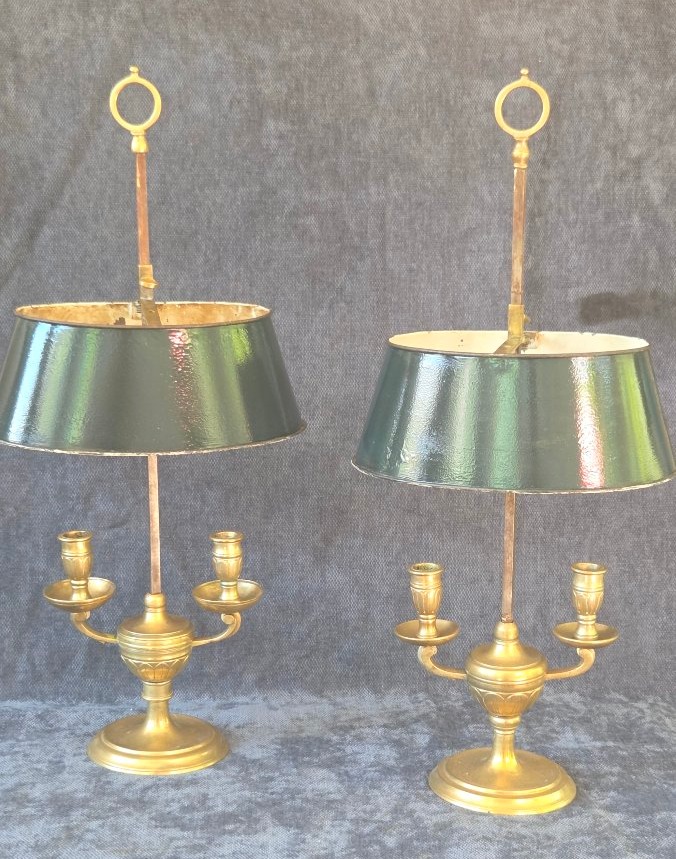 Paire de lampes de  bouillotte  époque XIXe siècle -photo-2
