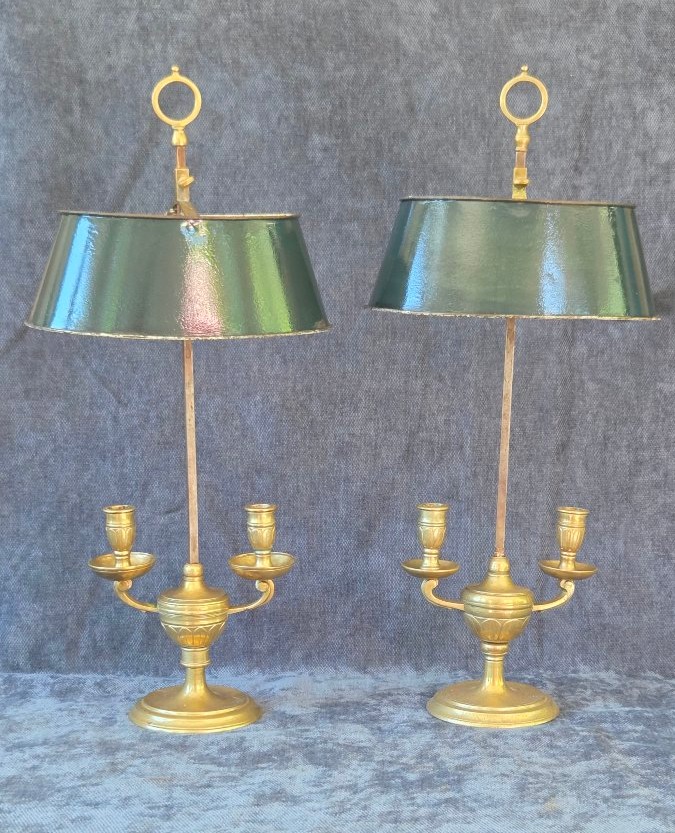 Paire de lampes de  bouillotte  époque XIXe siècle 