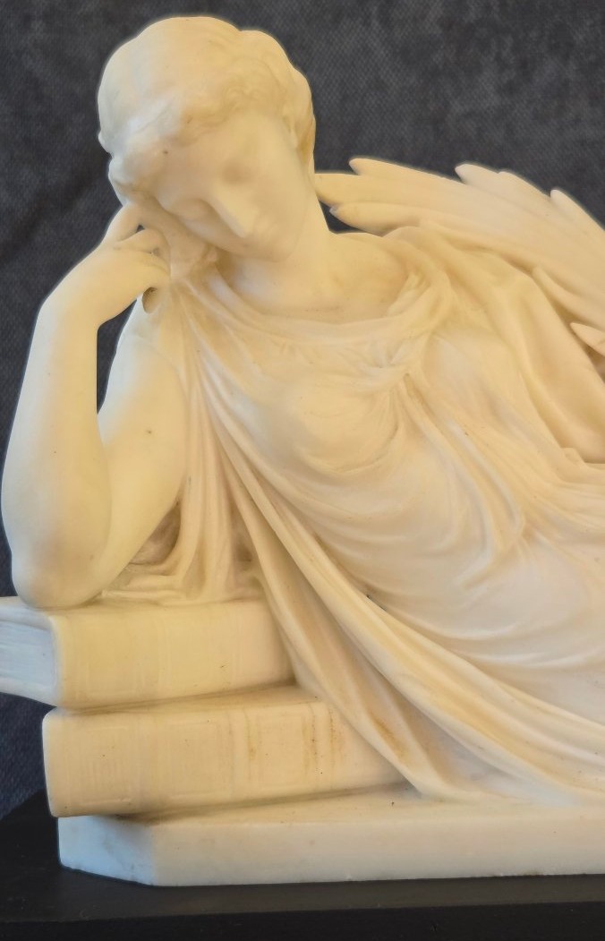 Sculpture  marbre allégorie, école française  époque XIXe -photo-3