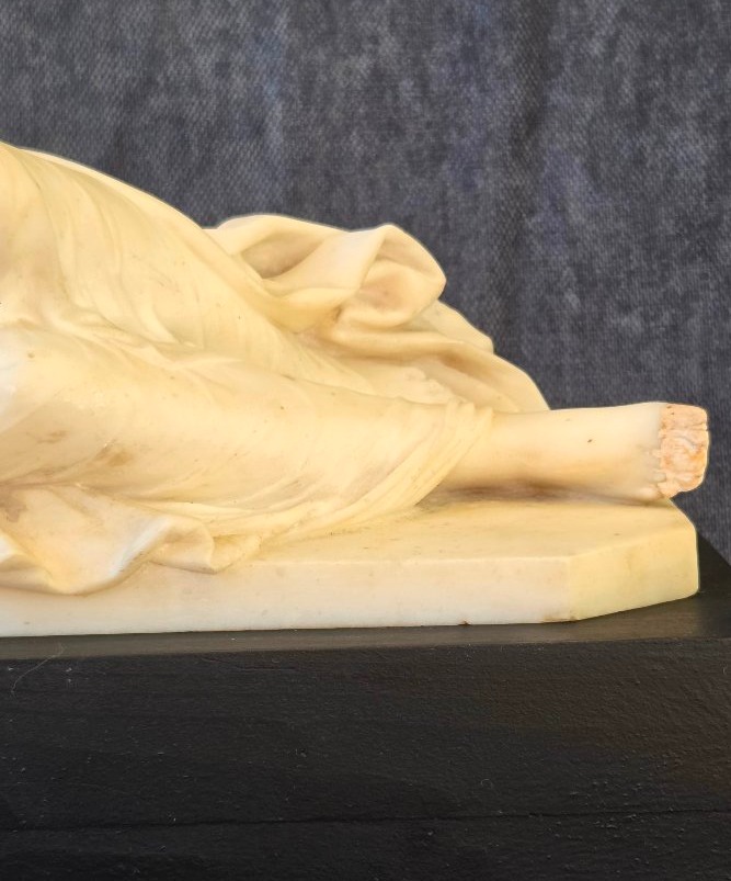 Sculpture  marbre allégorie, école française  époque XIXe -photo-4