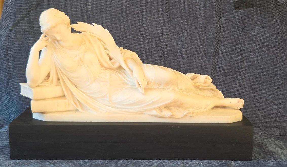 Sculpture  marbre allégorie, école française  époque XIXe 