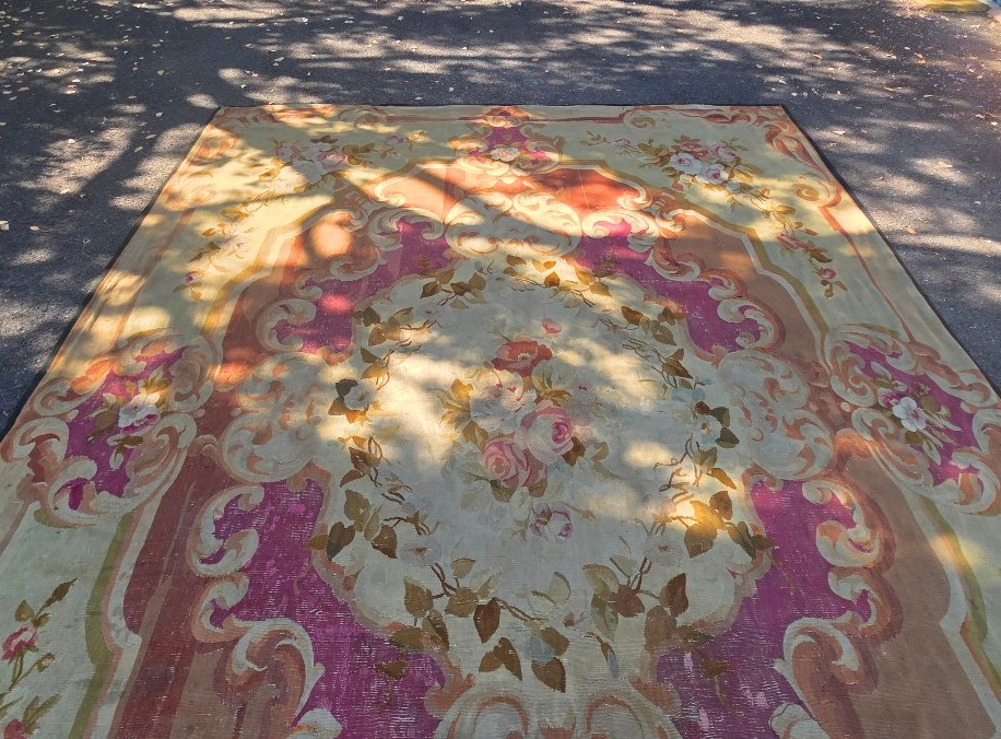 Grand tapis Aubusson époque  XIXe siècle  360X268 cm-photo-2