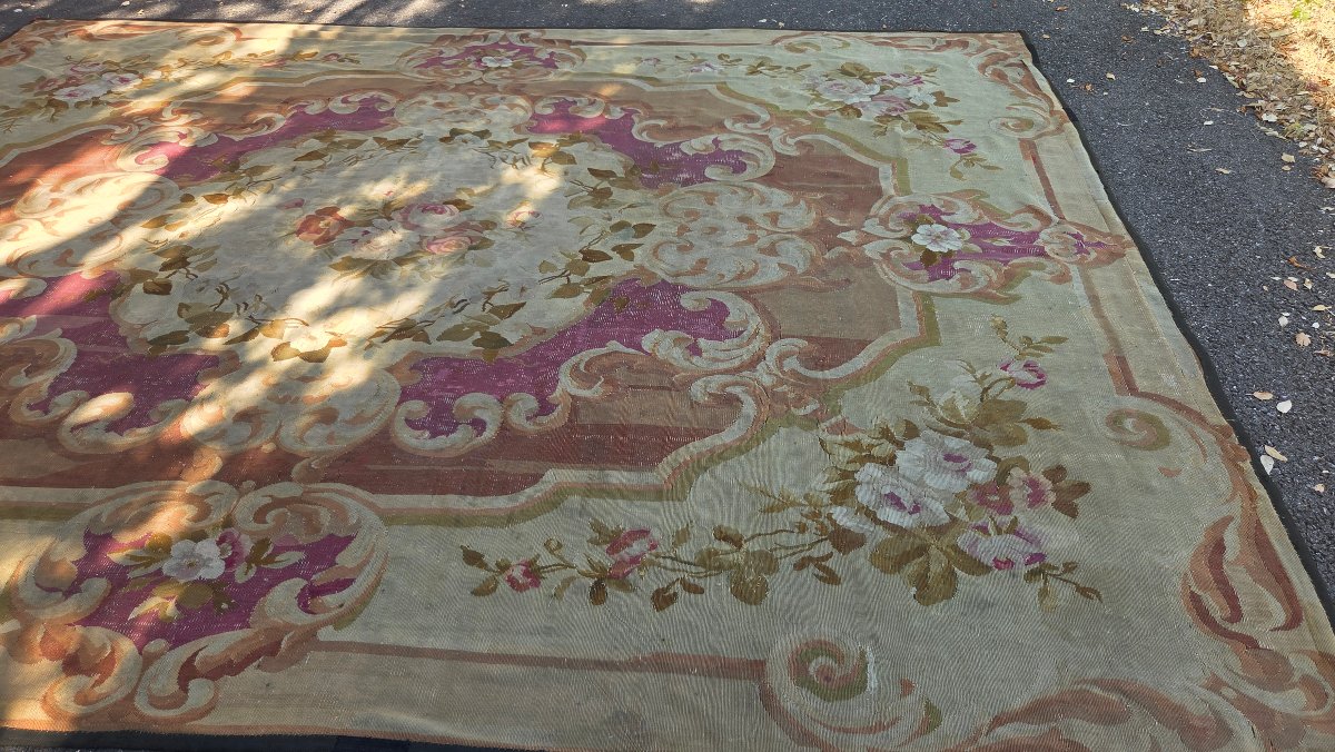 Grand tapis Aubusson époque  XIXe siècle  360X268 cm-photo-2