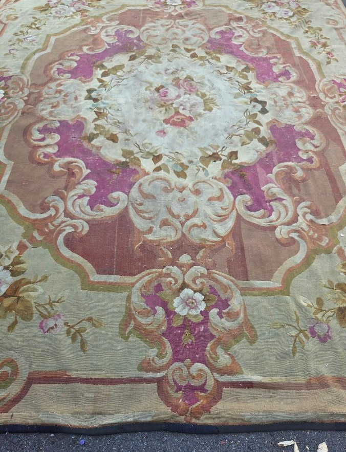Grand tapis Aubusson époque  XIXe siècle  360X268 cm-photo-4