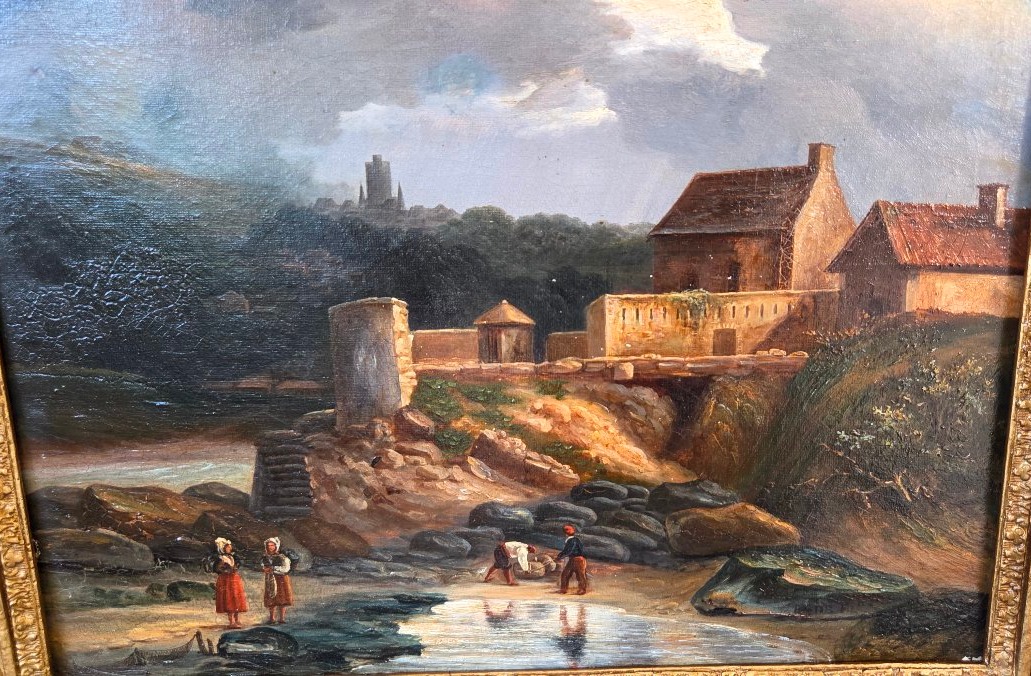 Landscape Of The Cotentin, Oil On Canvas, Early 19th Century, Framed-photo-2