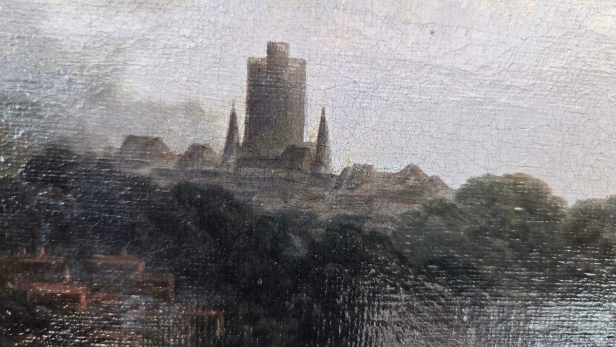 Landscape Of The Cotentin, Oil On Canvas, Early 19th Century, Framed-photo-5
