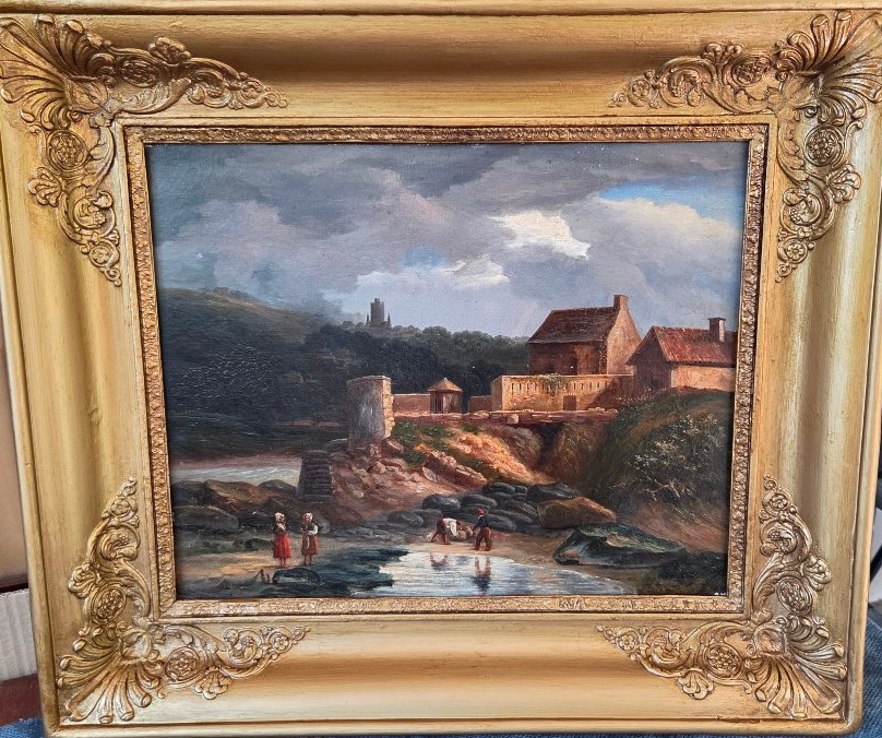 Landscape Of The Cotentin, Oil On Canvas, Early 19th Century, Framed