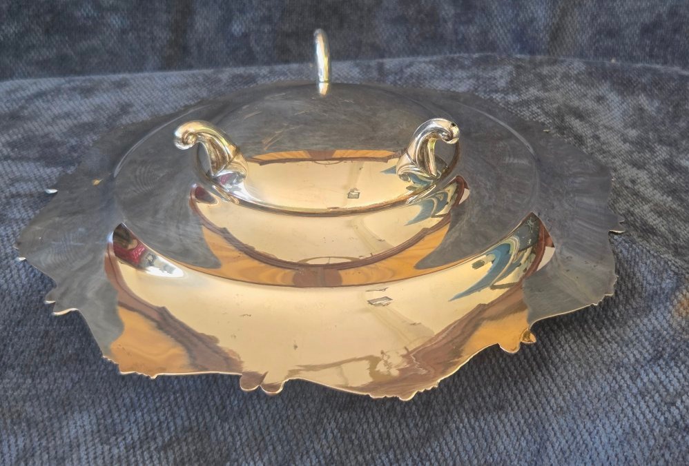 Coupe en argent centre de table époque  fin  XIXe   diam 24cm-photo-2