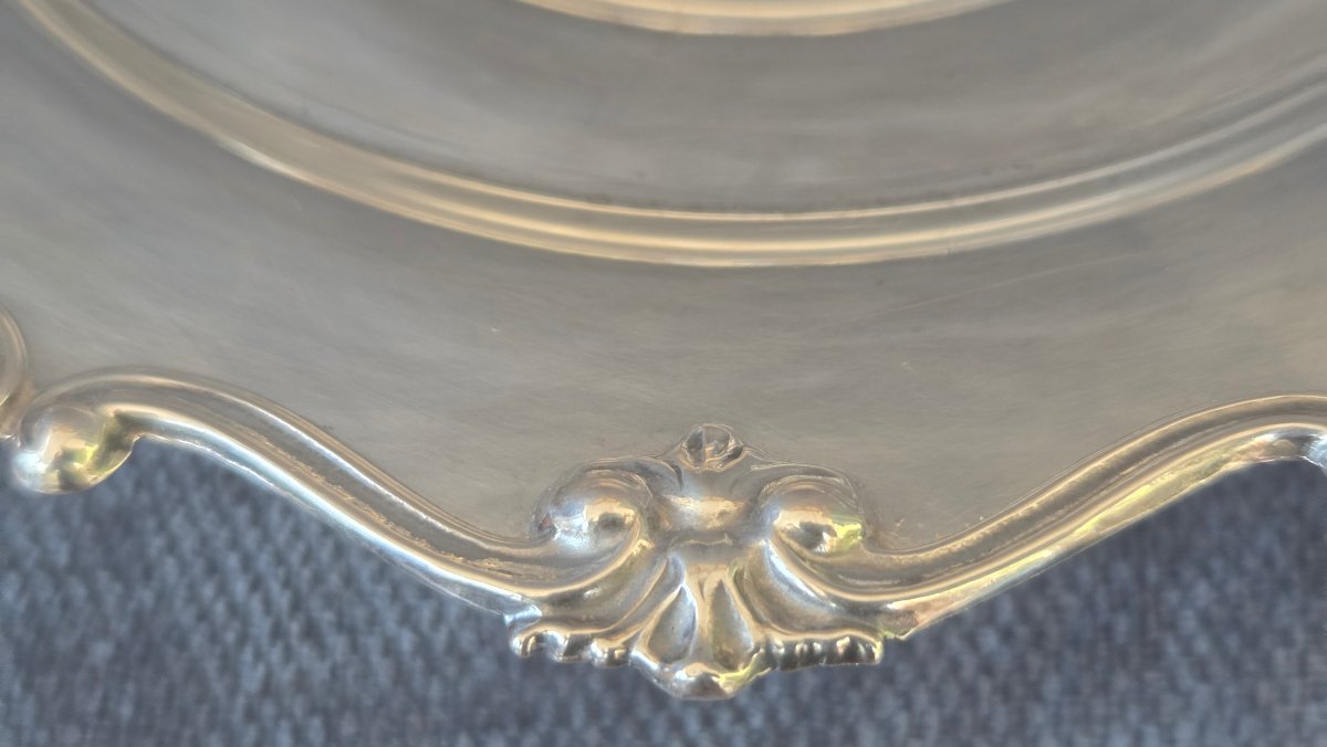 Coupe en argent centre de table époque  fin  XIXe   diam 24cm-photo-7