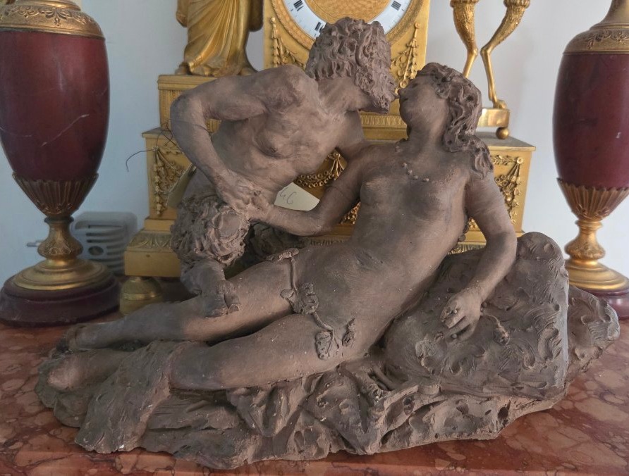 Terre cuite Grand Tour sg Giro  B.Francesco Napoli époque XIXe 