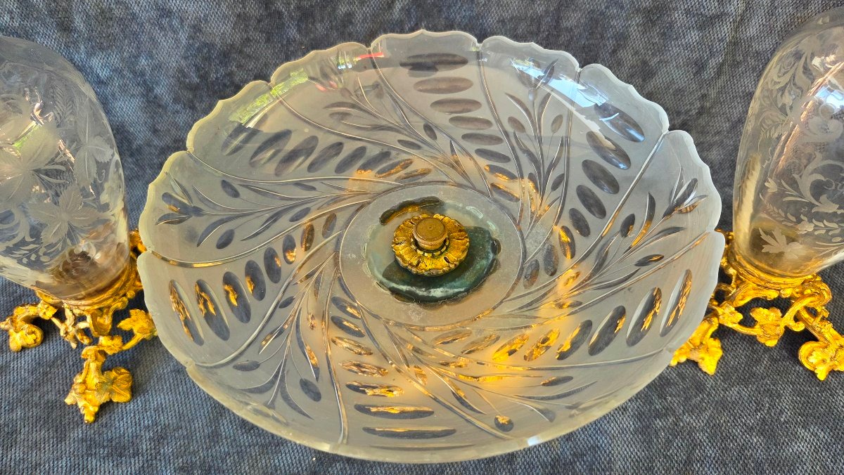 Baccarat Crystal And Gilded Bronze Inlay From The Napoleon III Era -photo-3
