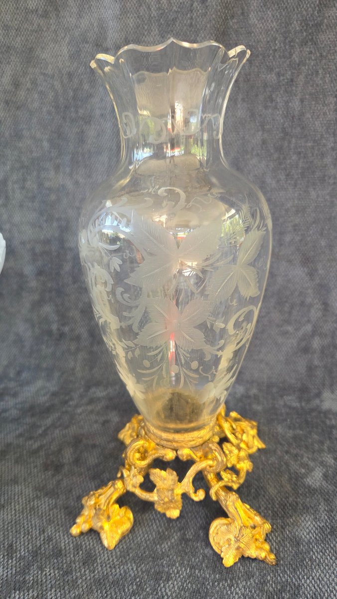 Baccarat Crystal And Gilded Bronze Inlay From The Napoleon III Era -photo-1