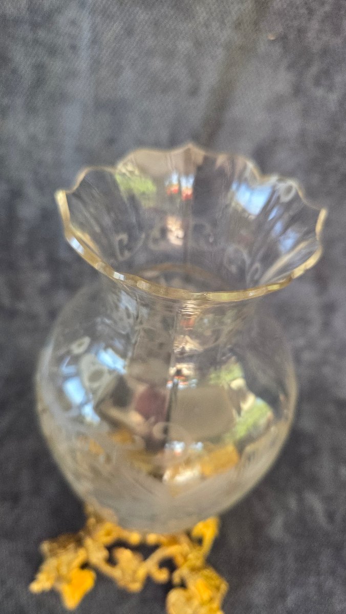 Baccarat Crystal And Gilded Bronze Inlay From The Napoleon III Era -photo-2