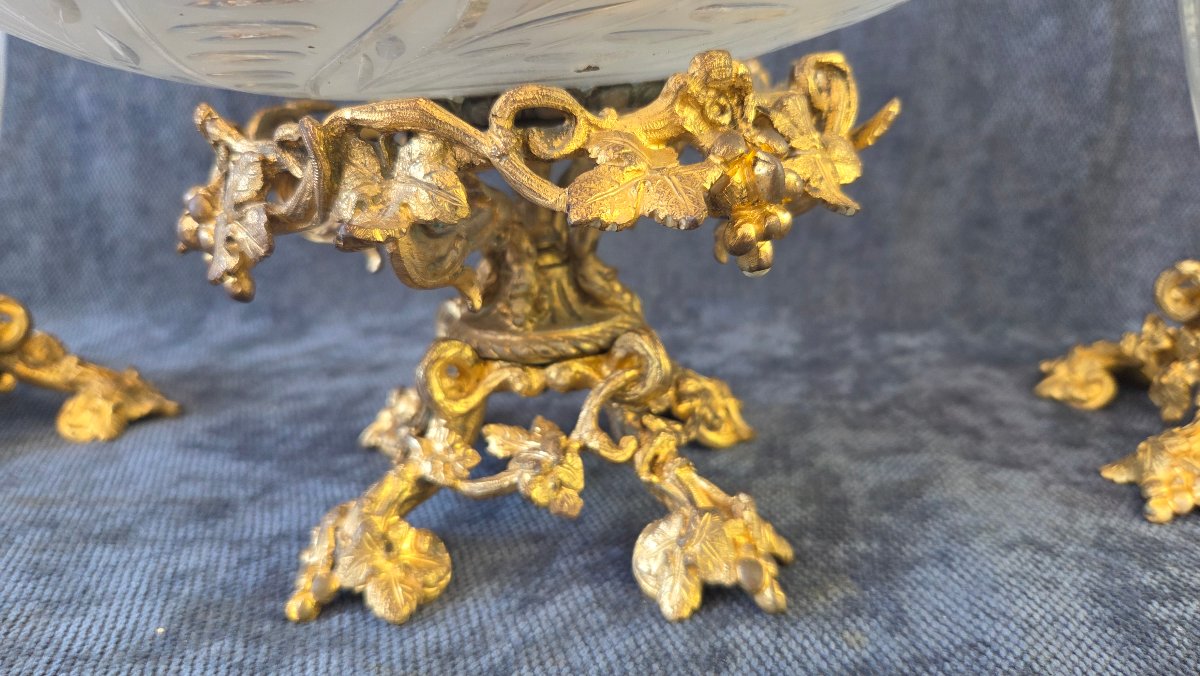 Baccarat Crystal And Gilded Bronze Inlay From The Napoleon III Era -photo-3