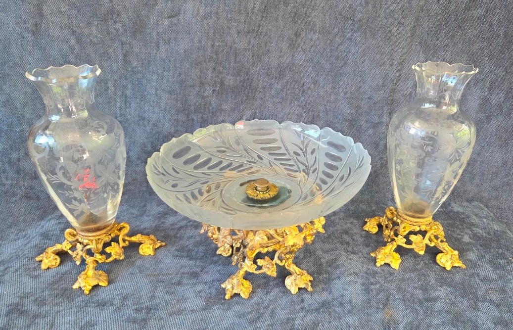 Baccarat Crystal And Gilded Bronze Inlay From The Napoleon III Era -photo-6